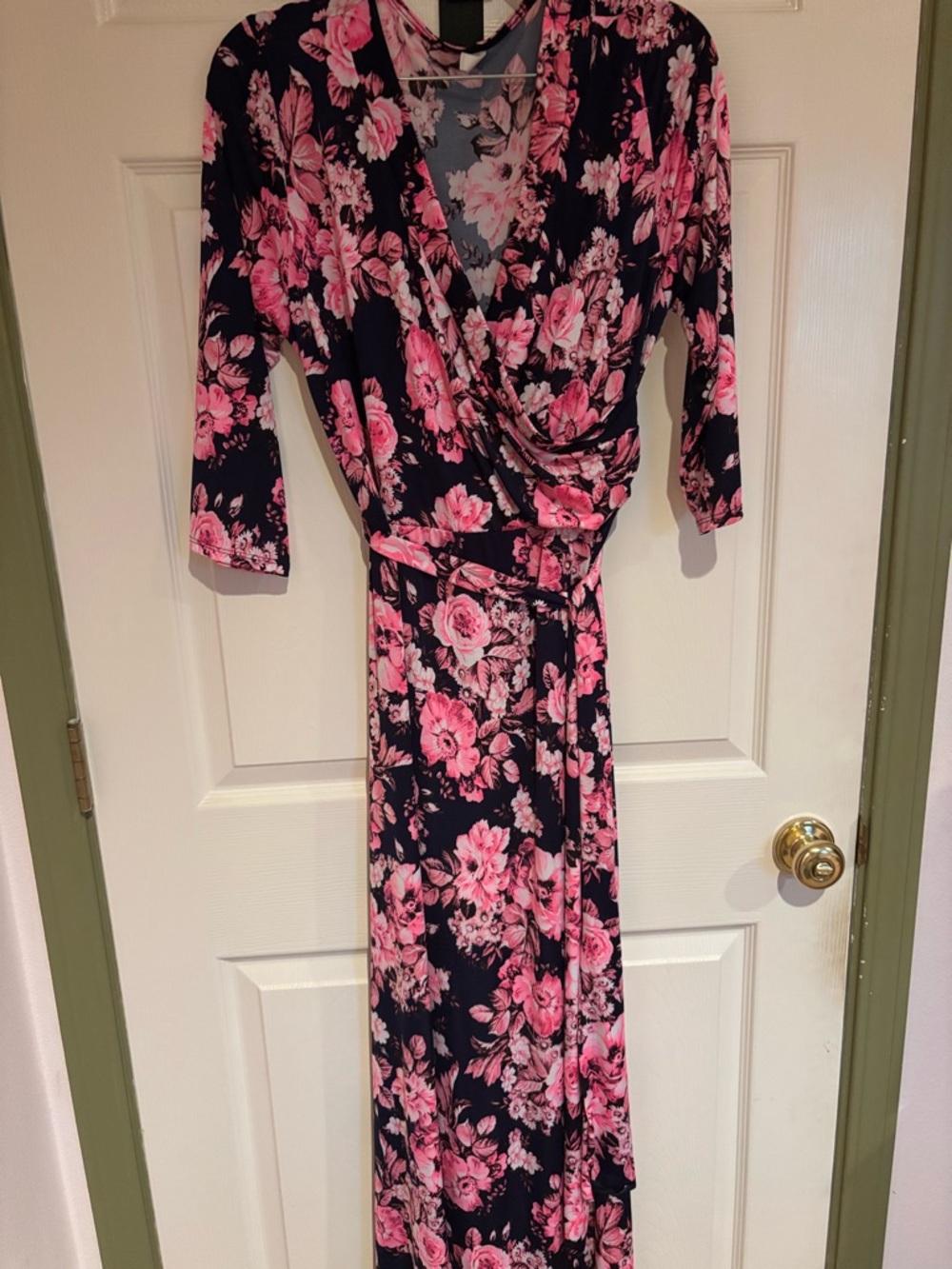 Pinkblush Navy and Pink Floral Maxi Dress